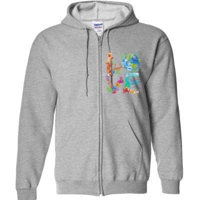 Love Earth Day Nature Full Zip Hoodie