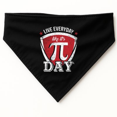 Live Every Day Like It's Pi Day Gift USA-Made Doggie Bandana