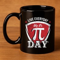 Live Every Day Like It's Pi Day Gift 11oz C Handle Ceramic Mug