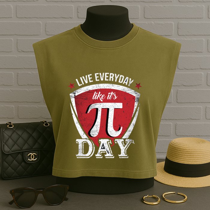 Live Every Day Like It's Pi Day Gift Garment-Dyed Women's Muscle Tee