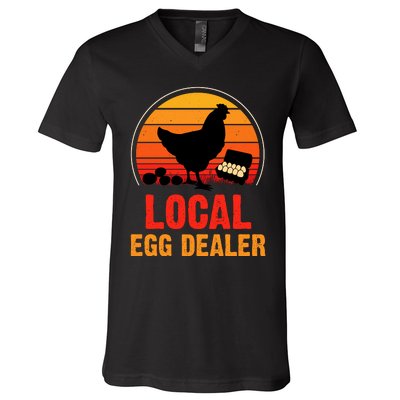 Local Egg Dealer Funny Retro Egg Peddler Chicken Egg Farmer V-Neck T-Shirt