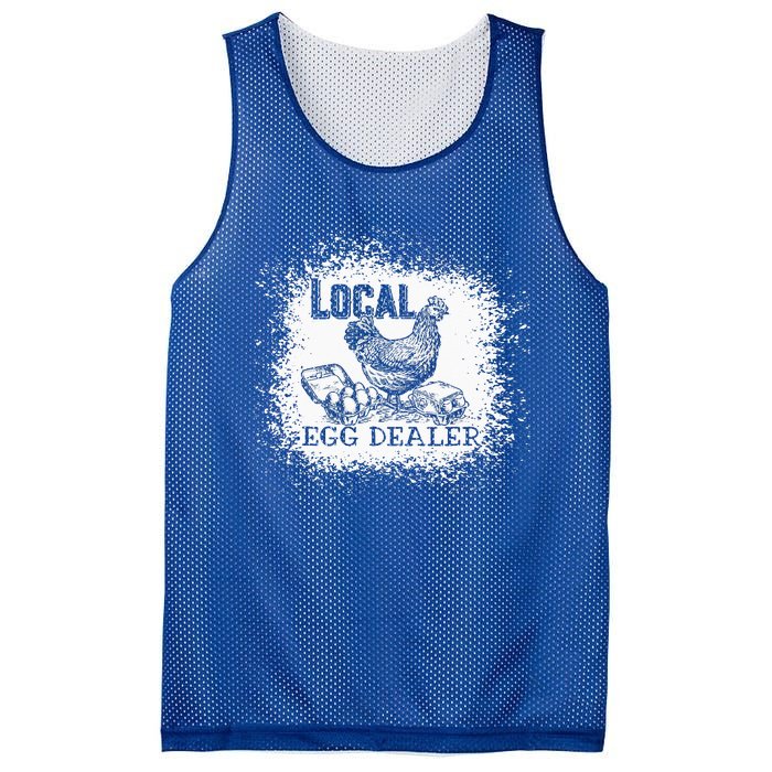 Local Egg Dealer Funny Bleached Chicken Lover Farm Farmer Mesh Reversible Basketball Jersey Tank