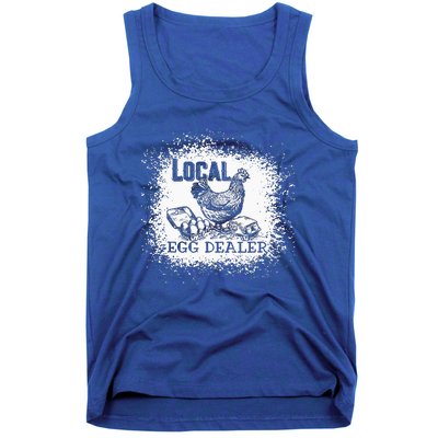 Local Egg Dealer Funny Bleached Chicken Lover Farm Farmer Tank Top