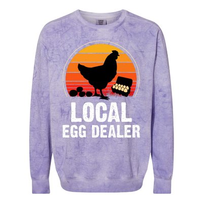 Local Egg Dealer Funny Retro Egg Peddler Chicken Egg Farmer Colorblast Crewneck Sweatshirt