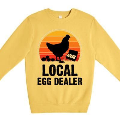 Local Egg Dealer Funny Retro Egg Peddler Chicken Egg Farmer Premium Crewneck Sweatshirt