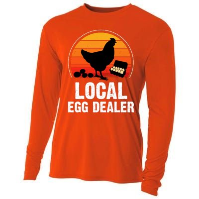 Local Egg Dealer Funny Retro Egg Peddler Chicken Egg Farmer Cooling Performance Long Sleeve Crew