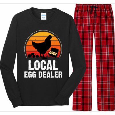 Local Egg Dealer Funny Retro Egg Peddler Chicken Egg Farmer Long Sleeve Pajama Set