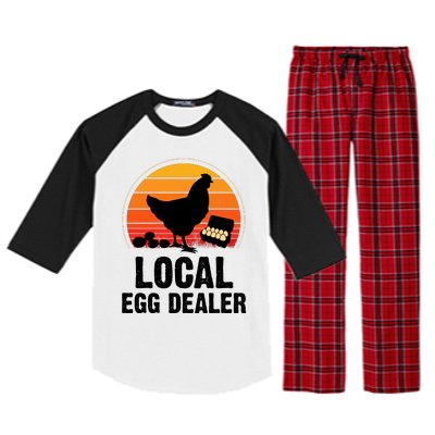 Local Egg Dealer Funny Retro Egg Peddler Chicken Egg Farmer Raglan Sleeve Pajama Set