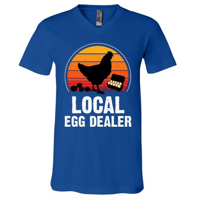 Local Egg Dealer Funny Retro Egg Peddler Chicken Egg Farmer V-Neck T-Shirt