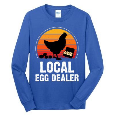 Local Egg Dealer Funny Retro Egg Peddler Chicken Egg Farmer Tall Long Sleeve T-Shirt