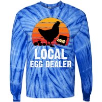 Local Egg Dealer Funny Retro Egg Peddler Chicken Egg Farmer Tie-Dye Long Sleeve Shirt