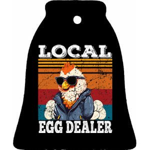 Local Egg Dealer Funny Egg Peddler Chicken Egg Farmer Ceramic Bell Ornament