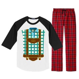 Lederhosen Costume Funny Oktoberfest Tux Raglan Sleeve Pajama Set