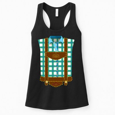 Lederhosen Costume Funny Oktoberfest Tux Womens Tank Top