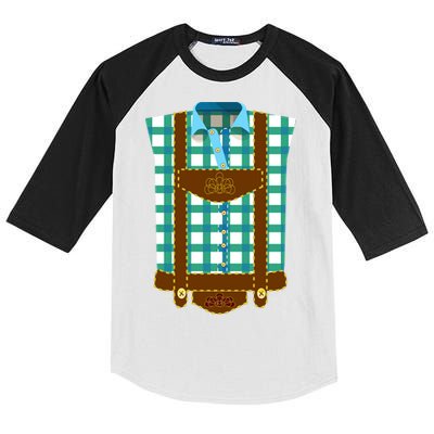 Lederhosen Costume Funny Oktoberfest Tux Kids Colorblock Raglan Jersey