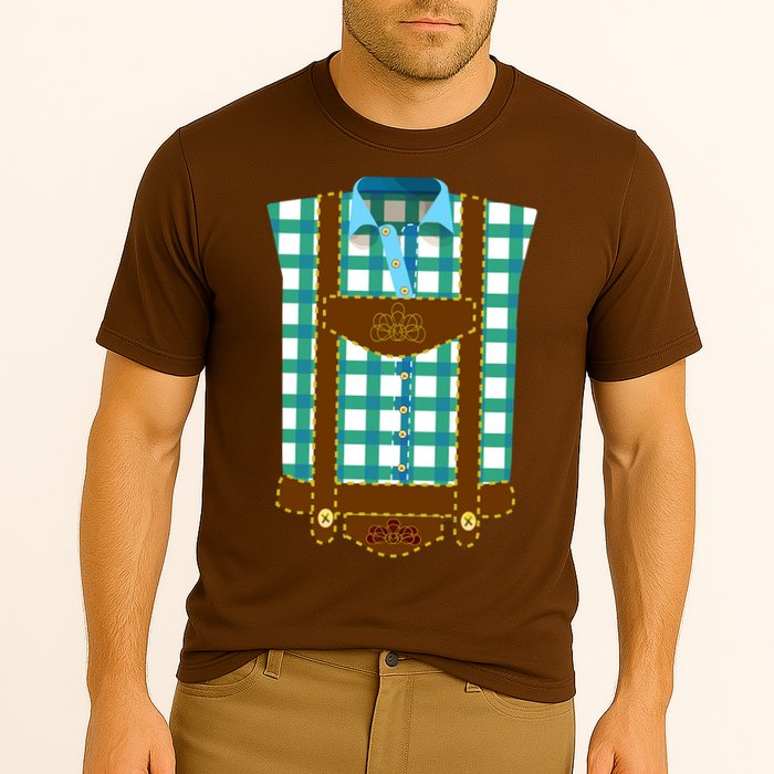 Lederhosen Costume Funny Oktoberfest Tux Cooling Performance Crew T-Shirt