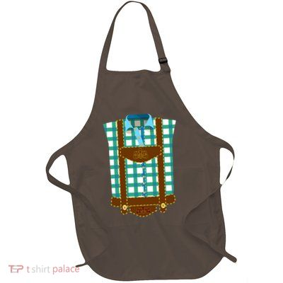 Lederhosen Costume Funny Oktoberfest Tux Full-Length Apron With Pockets