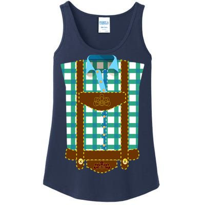 Lederhosen Costume Funny Oktoberfest Tux Ladies Essential Tank