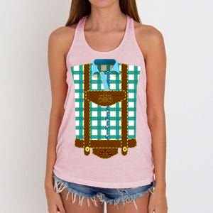 Lederhosen Costume Funny Oktoberfest Tux Women's Knotted Racerback Tank