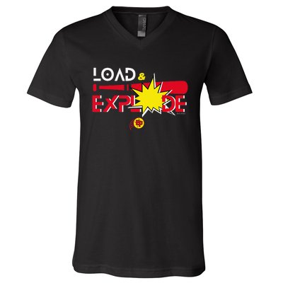 Load & Explode EP Softball V-Neck T-Shirt