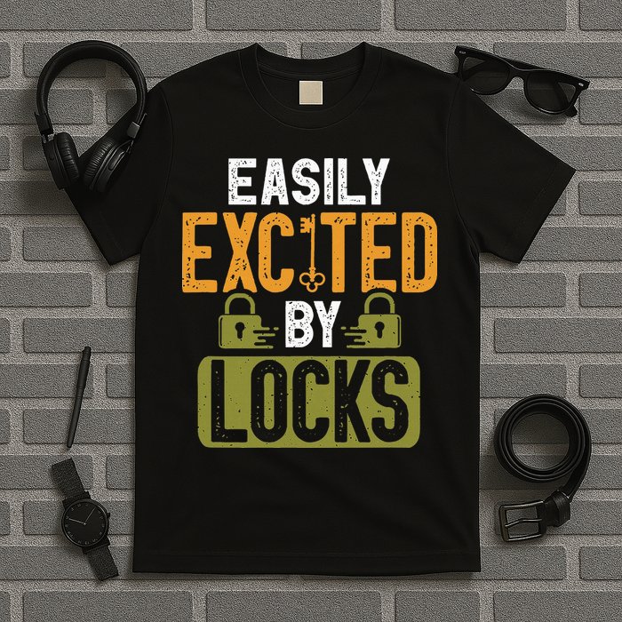 Locksmith Easily Excited Lockpicking Lock Pick Locksmithing T-Shirt