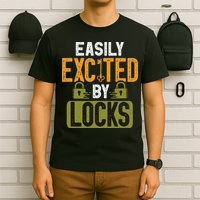 Locksmith Easily Excited Lockpicking Lock Pick Locksmithing T-Shirt