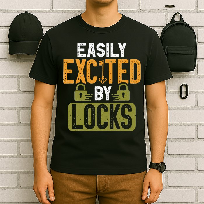 Locksmith Easily Excited Lockpicking Lock Pick Locksmithing T-Shirt