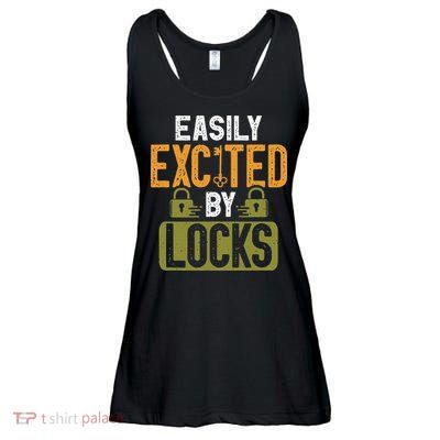 Locksmith Easily Excited Lockpicking Lock Pick Locksmithing Ladies Essential Flowy Tank