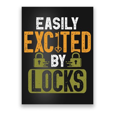 Locksmith Easily Excited Lockpicking Lock Pick Locksmithing Poster