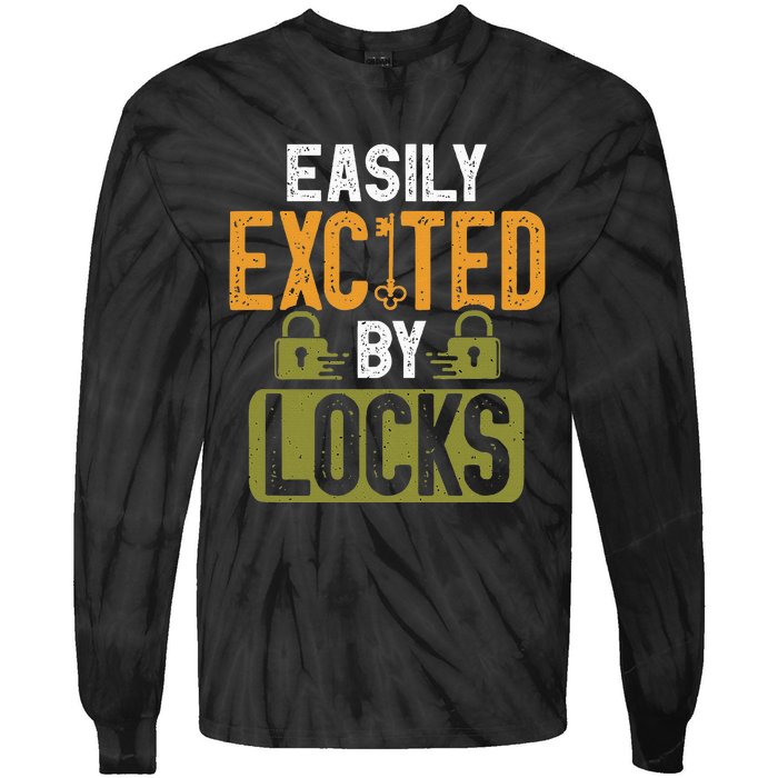 Locksmith Easily Excited Lockpicking Lock Pick Locksmithing Tie-Dye Long Sleeve Shirt