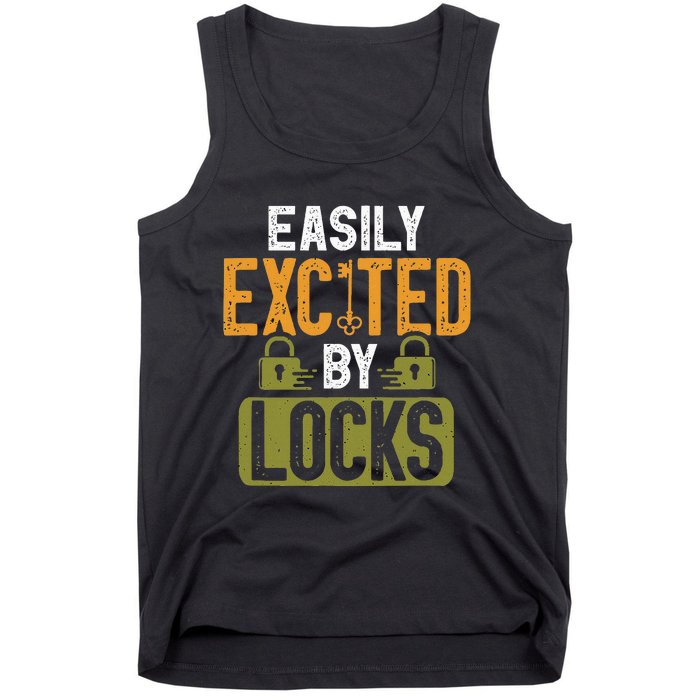 Locksmith Easily Excited Lockpicking Lock Pick Locksmithing Tank Top