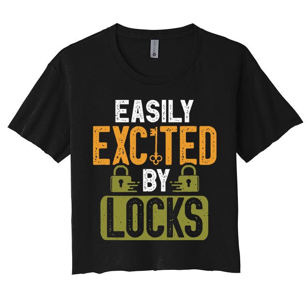 Locksmith Easily Excited Lockpicking Lock Pick Locksmithing Crop Top