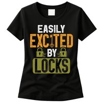 Locksmith Easily Excited Lockpicking Lock Pick Locksmithing Womens T-Shirt
