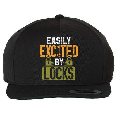 Locksmith Easily Excited Lockpicking Lock Pick Locksmithing Wool Snapback Cap