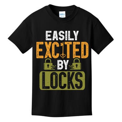 Locksmith Easily Excited Lockpicking Lock Pick Locksmithing Kids T-Shirt