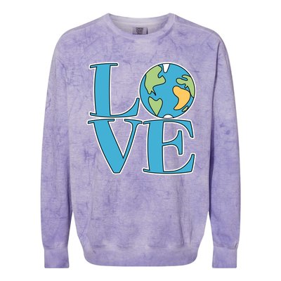 Love Earth Earth Day Simple Letter Box Colorblast Crewneck Sweatshirt