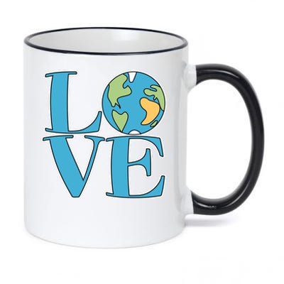 Love Earth Earth Day Simple Letter Box 11oz Black Color Changing Mug