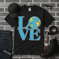 Love Earth Earth Day Simple Letter Box Tall T-Shirt