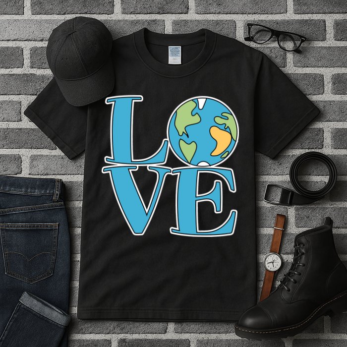 Love Earth Earth Day Simple Letter Box Tall T-Shirt