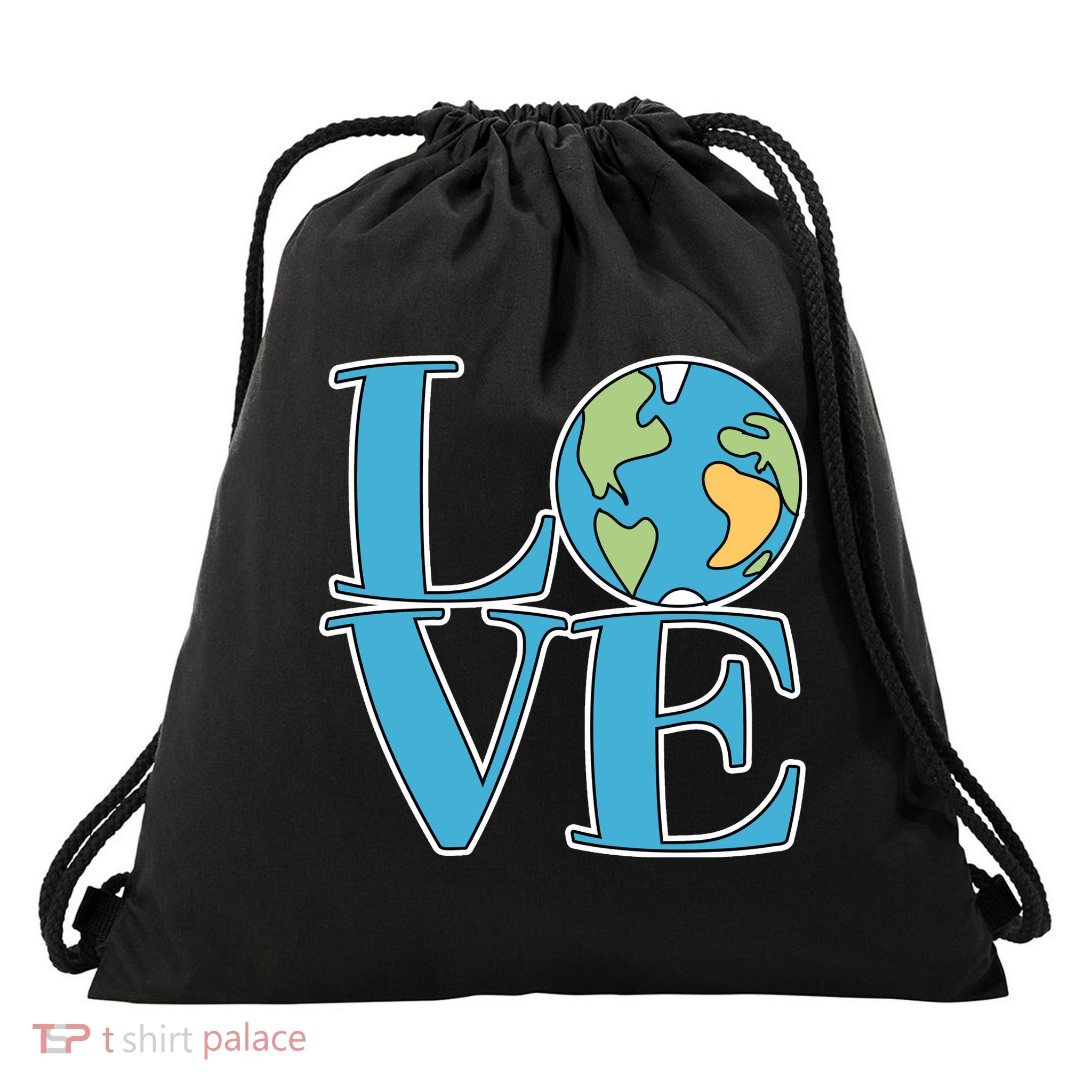 Love Earth Earth Day Simple Letter Box Drawstring Bag