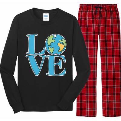 Love Earth Earth Day Simple Letter Box Long Sleeve Pajama Set