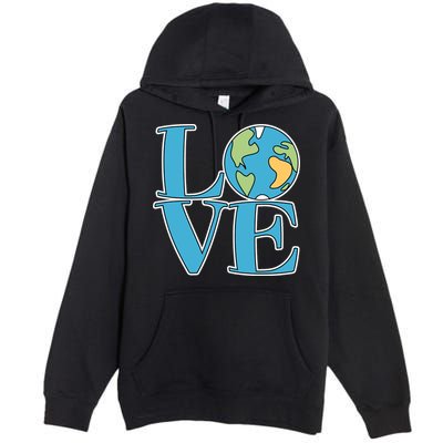 Love Earth Earth Day Simple Letter Box Premium Pullover Hoodie