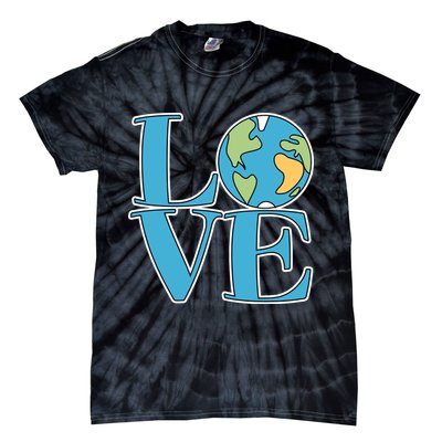 Love Earth Earth Day Simple Letter Box Tie-Dye T-Shirt