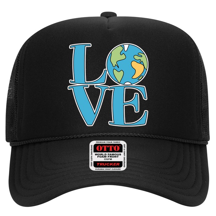 Love Earth Earth Day Simple Letter Box Trucker Hat