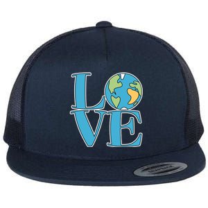 Love Earth Earth Day Simple Letter Box Flat Bill Trucker Hat