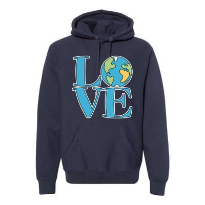 Love Earth Earth Day Simple Letter Box Premium Hoodie