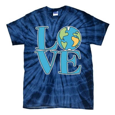 Love Earth Earth Day Simple Letter Box Tie-Dye T-Shirt