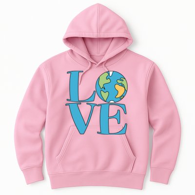 Love Earth Earth Day Simple Letter Box Hoodie