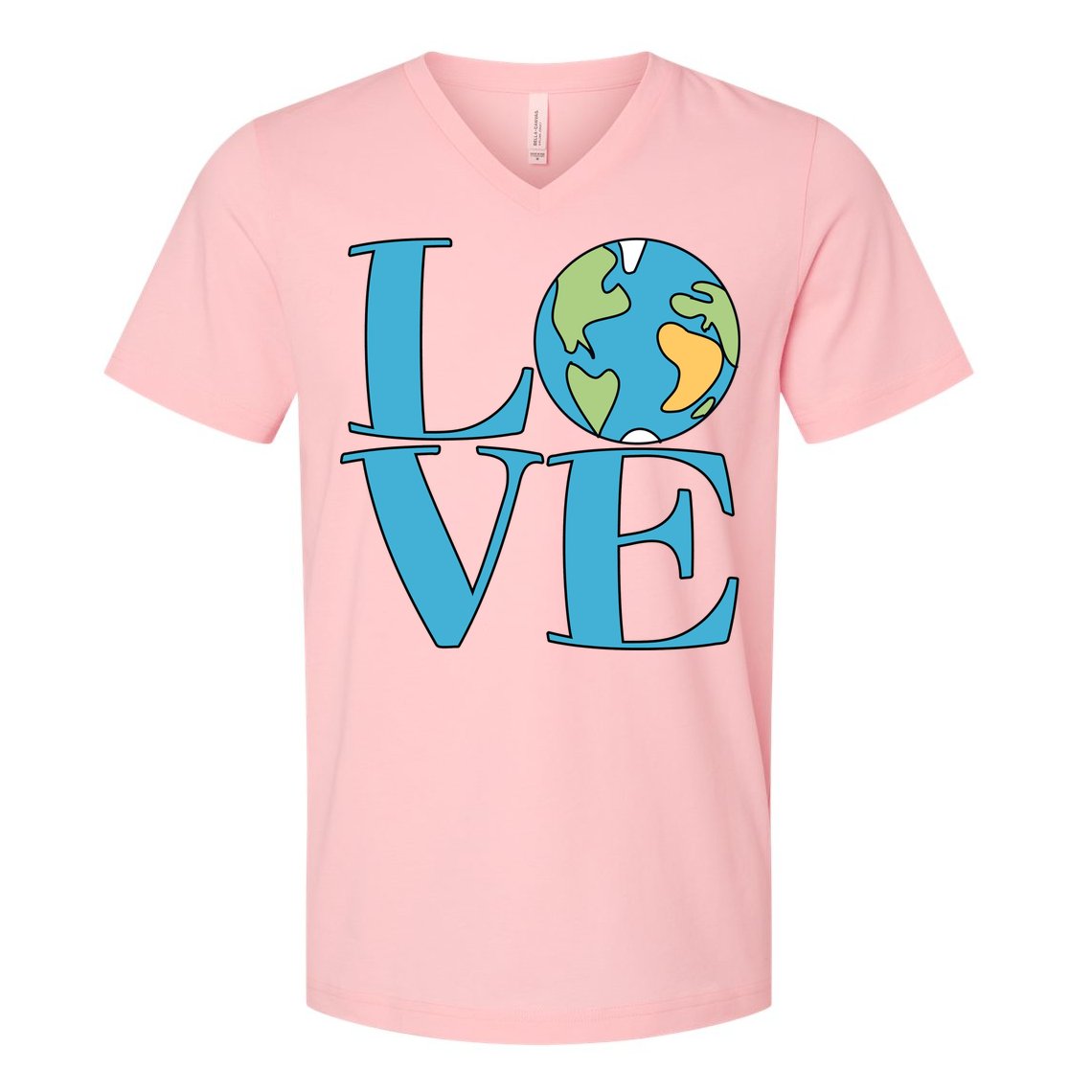 Love Earth Earth Day Simple Letter Box V-Neck T-Shirt