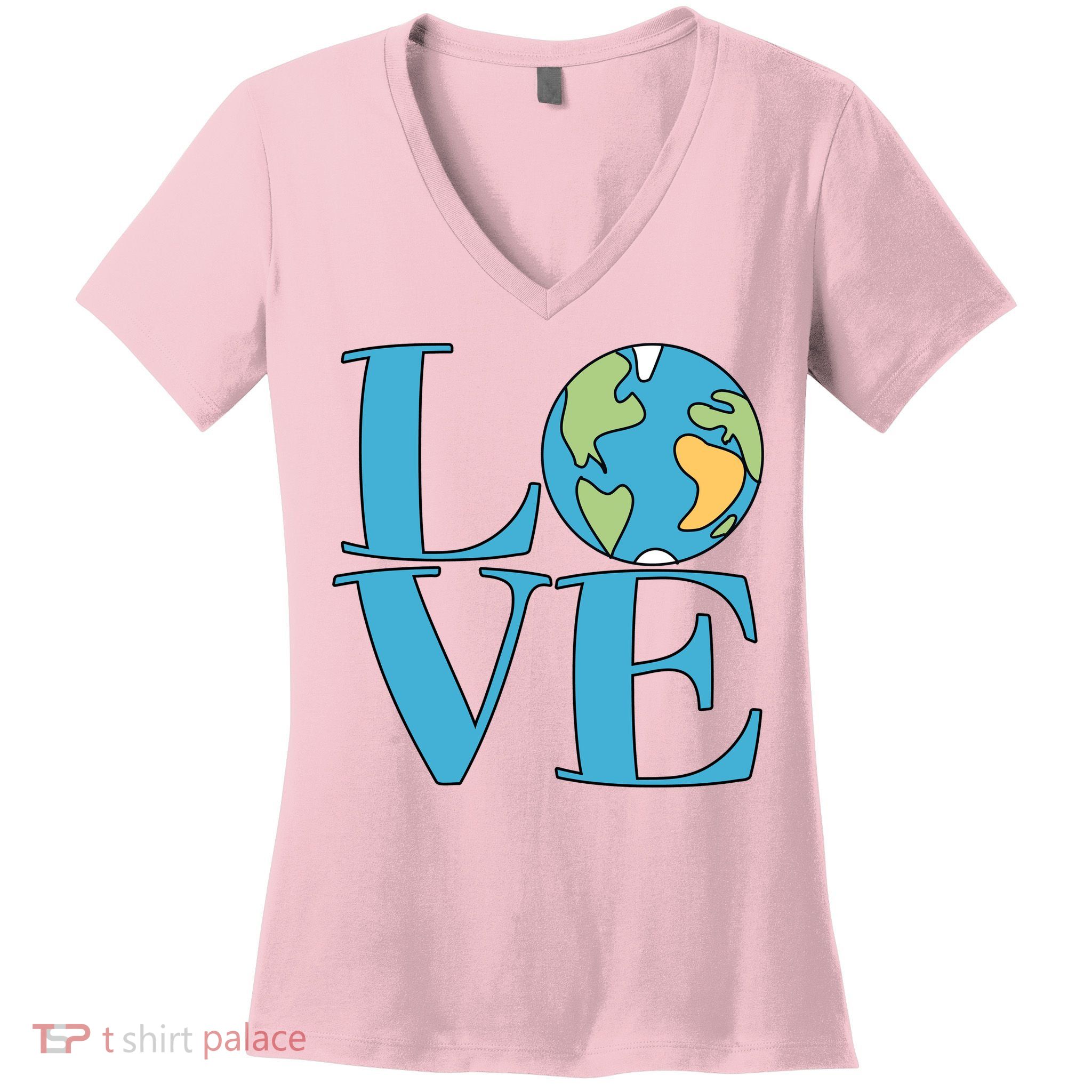 Love Earth Earth Day Simple Letter Box Women's V-Neck T-Shirt